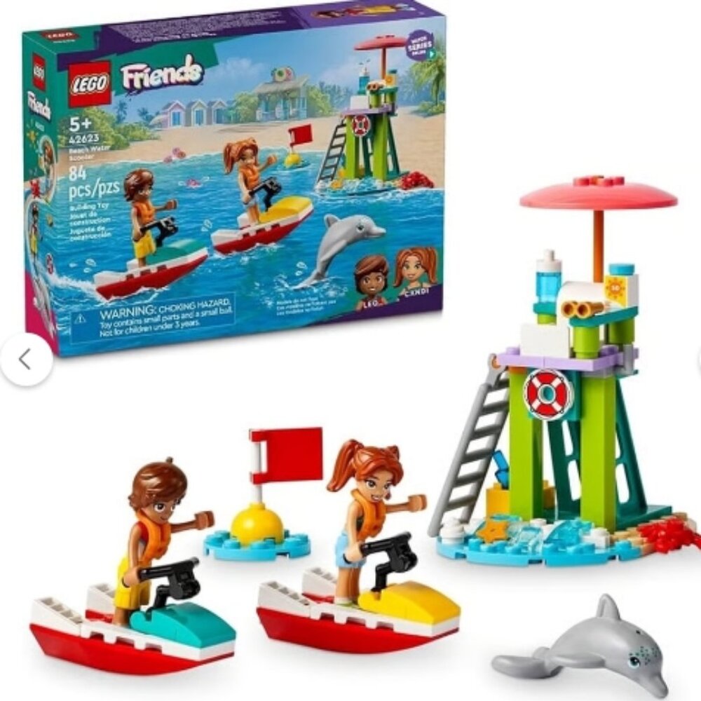 ⚡️NEW⚡️ LEGO Friends Beach Water Scooter, Lifeguard Toy Building Set